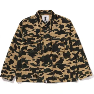 BAPE 1st Green Camo Heavy Washed Multi Pocket Cargo Shirt
