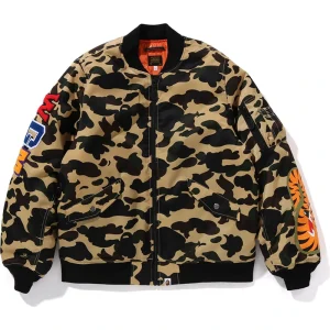 BAPE 1st Yellow Camo Shark MA-1 Jacket