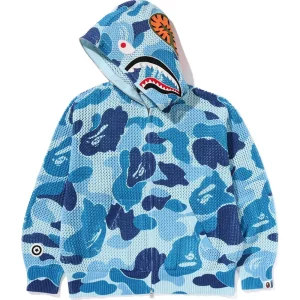 BAPE ABC Camo Crochet Relaxed Fit Shark Full Zip Hoodie