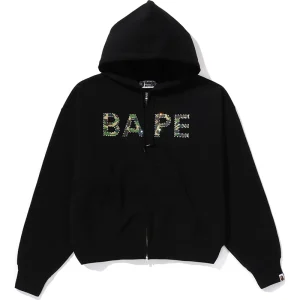 BAPE ABC Camo Crystal Logo Wide Zip Hoodie