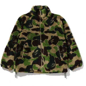 BAPE ABC Green Camo Metal One Point Boa Jacket