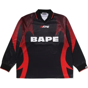 BAPE Ape Flame Monogram Jacquard Logo Green Relaxed Fit Football Jersey