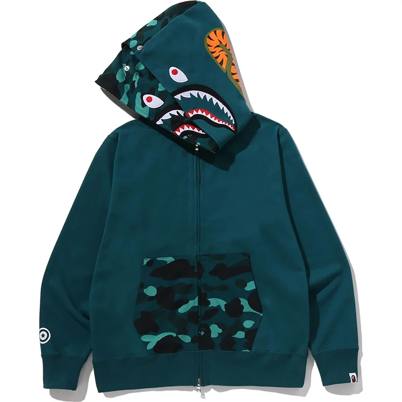 BAPE Color Green Camo Shark Full Zip Double Hoodie 1 BAPE Color Green Camo Shark Full Zip Double Hoodie <p><strong>BAPE Color Green Camo Shark Full Zip Double Hoodie</strong> delivers a versatile zip-front zip hoodie look for casual outfits, travel, quick layering, and relaxed streetwear looks. Its distinctive design offers easy on-and-off wear, flexible layering, and standout casual style, making it a strong choice for personal wardrobes, collections, or gifting.</p>