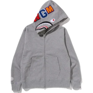 BAPE Grey Shark Full Zip Hoodie