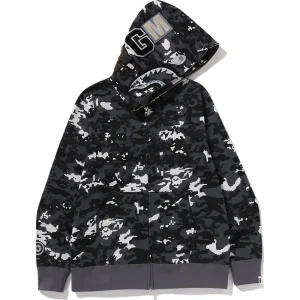 BAPE Multi Pixel Camo Shark Regular Fit Full Zip Hoodie