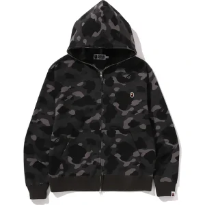 BAPE One Point Color Camo Cropped Full Zip Hoodie