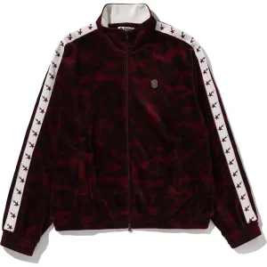 BAPE Solid Burgundy Camo Velour Metal One Point Relaxed Fit Track Jacket