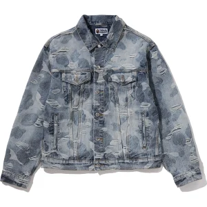 BAPE Solid Camo Jacquard Denim Trucker Jacket