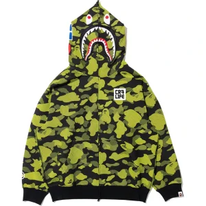 BAPE X CR7 Life Logo Relaxed Fit Shark Full Zip Hoodie