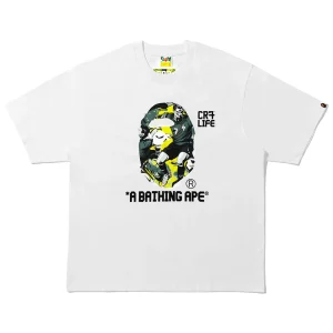 BAPE X CR7 White Life Graphic A Bathing Ape Relaxed Fit Tee