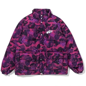 BAPE X Spotify X SYNA By Central Cee Purple Puffer Jacket