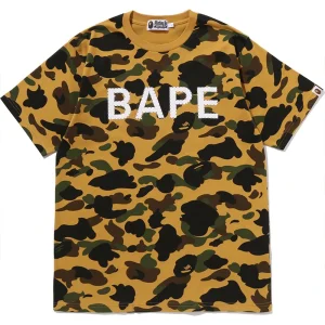 BAPE Yellow 1st Camo Rhinestone Tee