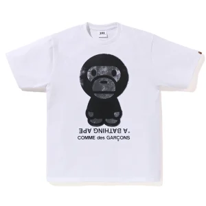 BAPE x COMME des GARÃ‡ONS BIG BABY MILO WHITE TEE