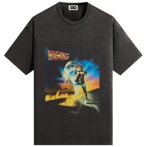 Kith For Back To The Future Chrome Title Black Vintage Tee