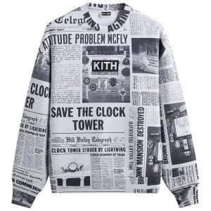 Kith For Back To The Future Newspaper All-Over Printed Nelson Crewneck