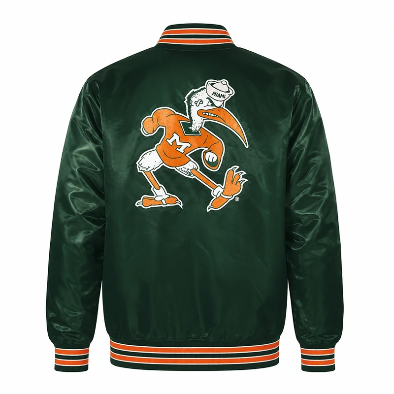 Miami Hurricanes Green Satin Jacket 1 Miami Hurricanes Green Satin Jacket <p><strong>Miami Hurricanes Green Satin Jacket</strong> delivers a statement jacket look for casual outfits, travel, events, and seasonal layering. Its distinctive design offers easy layering, versatile outfit pairing, and strong visual appeal, making it a strong choice for personal wardrobes, collections, or gifting.</p>