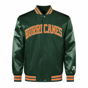 Miami Hurricanes Green Satin Jacket