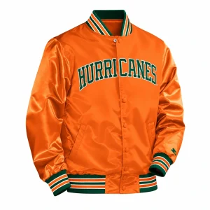 Miami Hurricanes Orange Satin Jacket