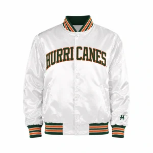 Miami Hurricanes White Satin Jacket