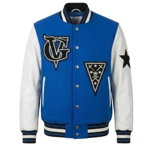 Nipsey Hussle Blue and White Letterman Jacket