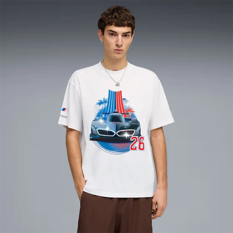 PUMA x BMW M Motorsport Replica Graphic Tee 3 PUMA x BMW M Motorsport Replica Graphic Tee <div class="product-short-description"><p>Refresh your wardrobe with the PUMA x BMW M Motorsport Replica Graphic Tee, a premium tee combining BMW M Motorsport heritage and modern racing style. It stands out with statement graphic details. A strong choice for fans, collectors, and everyday streetwear.</p></div>