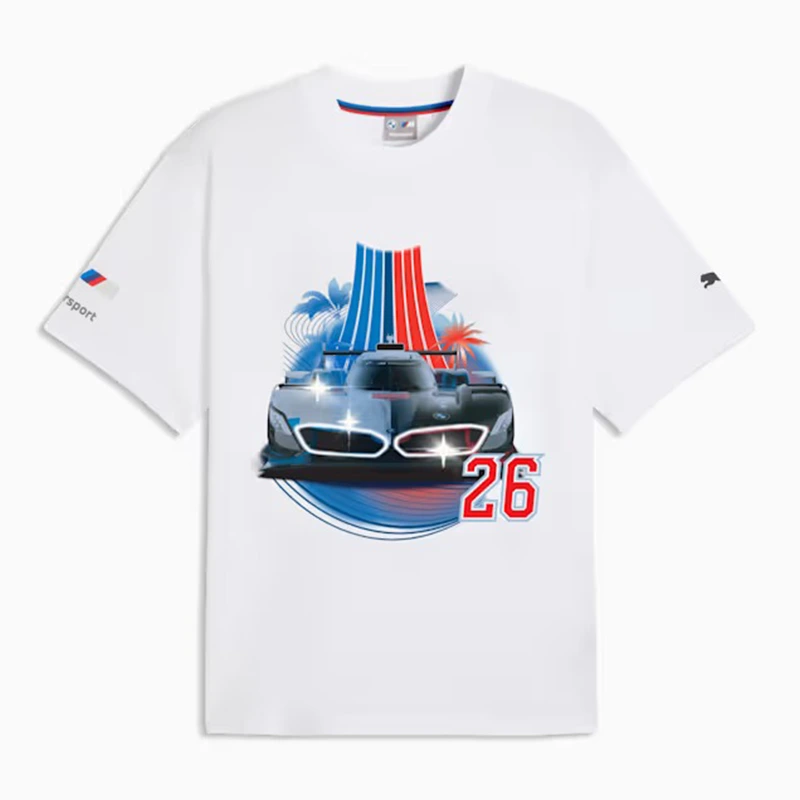PUMA x BMW M Motorsport Replica Graphic Tee 4 PUMA x BMW M Motorsport Replica Graphic Tee <div class="product-short-description"><p>Refresh your wardrobe with the PUMA x BMW M Motorsport Replica Graphic Tee, a premium tee combining BMW M Motorsport heritage and modern racing style. It stands out with statement graphic details. A strong choice for fans, collectors, and everyday streetwear.</p></div>