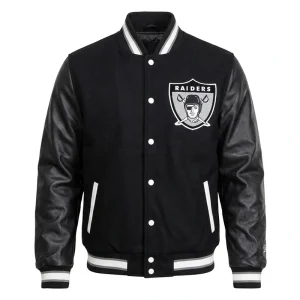 Raiders Varsity Letterman Black Jacket