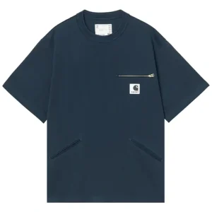 Sacai x Carhartt WIP Blue Cotton Jersey T-Shirt