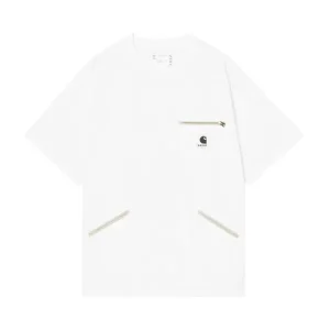Sacai x Carhartt WIP Cotton White Jersey T-Shirt