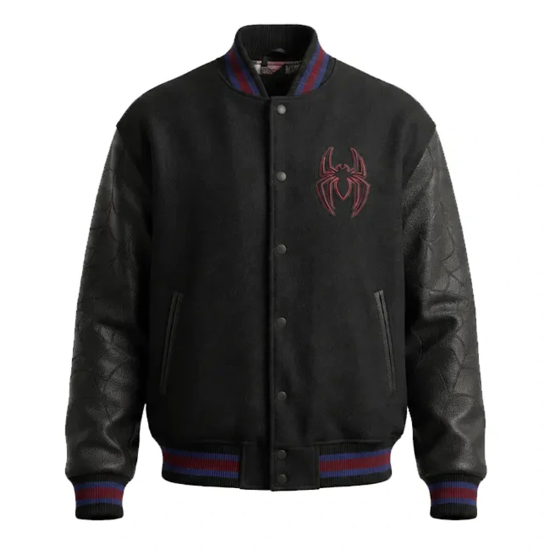 Spider-Man Varsity Bomber Jacket Spider-Man Varsity Bomber Jacket <p><strong>Spider-Man Varsity Bomber Jacket</strong> delivers a statement bomber bomber jacket look for streetwear outfits, casual events, travel, and seasonal layering. Its distinctive design offers strong visual impact, easy outfit pairing, and versatile outerwear styling, making it a strong choice for personal wardrobes, collections, or gifting.</p>