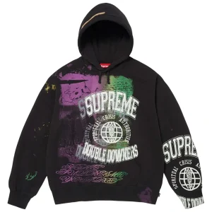 Supreme Paris Box Logo Black Hooded Sweatshirt