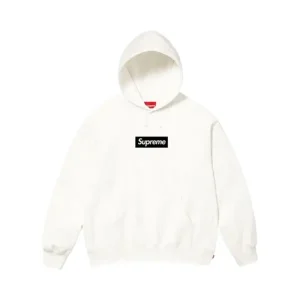 Supreme Paris Box Logo White Hooded Sweatshirt