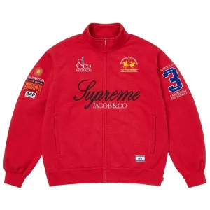 Supreme x La Martina x Jacob & Co Red Zip Up Sweatshirt