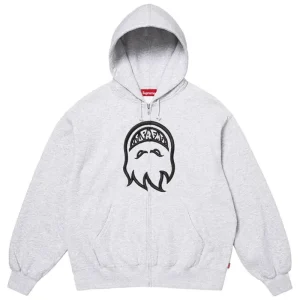 Supreme x Spitfire Zip Up Hooded Ash Grey Sweatshirt