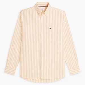 Tommy Hilfiger x Liverpool FC Orange Flash Regular Fit Stripe Oxford Shirt