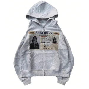 2025 New Y2k American Retro Zipper Cardigan Street Hoodie
