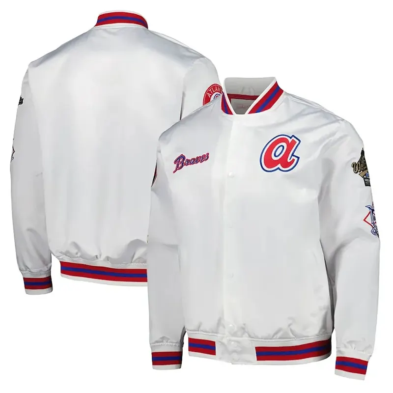 Atlanta Braves White Varsity Jacket Atlanta Braves White Varsity Jacket <div class="product-short-description"><h2>Atlanta Braves White Varsity Jacket</h2><p>Upgrade your wardrobe with the Atlanta Braves White Varsity Jacket, a standout varsity jacket featuring team-inspired detailing and classic fanwear style. It features a clean white finish. Ideal for casual wear, fan styling, themed outfits, and collectors seeking a distinctive outerwear statement.</p></div>
