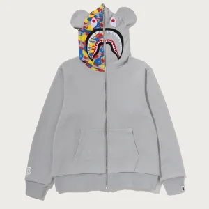 BAPE MEDICOM TOY 30TH ANNIV. BE@R Shark Full Zip Reversible Hoodie
