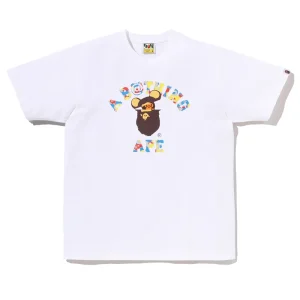 BAPE X Medicom Toy 30th Anniv. College Milo White Tee