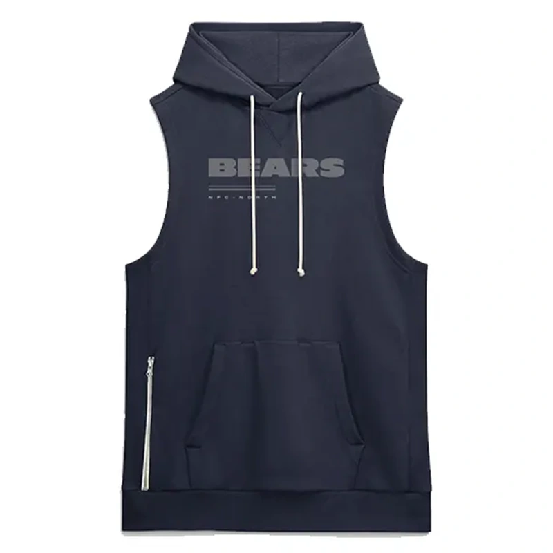 Chicago Bears Sideline Sleeveless Hoodie Chicago Bears Sideline Sleeveless Hoodie <p>Support your team with the Chicago Bears Sideline Sleeveless Hoodie. Its athletic sleeveless design offers a bold training-inspired look for workouts, game days, layering, and casual football fashion.</p>