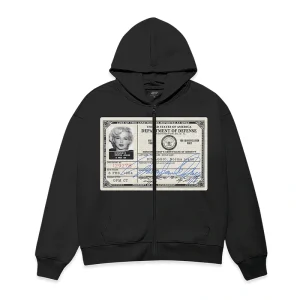 Icy Marilyn Monroe Graphic Full Zip Hoodie
