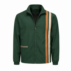 Jack Quaid Green Striped Jacket