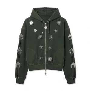 Julia Sarah Stone Off Campus S01 Green Embellished Sweatshirt