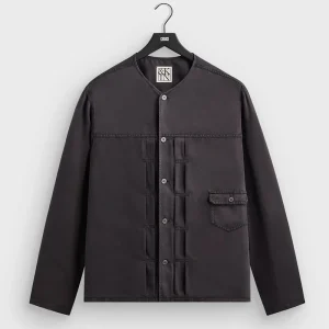 &Kin Garment Dyed Silk Collarless Yardley Shirt