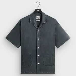 &Kin Studded Cupro Linen Sawyer Shirt