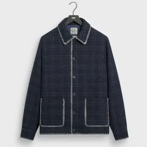 &Kin Tweed Boxy Collared Overshirt