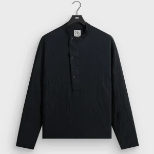 &Kin Wrinkle Cupro Black Leven Shirt