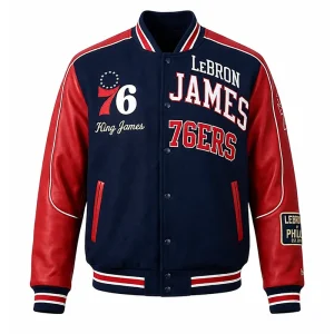 LeBron James Philadelphia 76ers Varsity Jacket