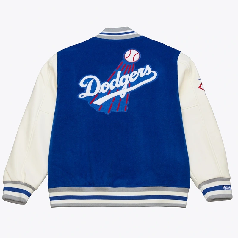 Los Angeles Dodgers Royal-White Off Day Varsity Full-Snap Jacket Los Angeles Dodgers Royal/White Off Day Varsity Full-Snap Jacket <div class="product-short-description"><h2>Los Angeles Dodgers Royal/White Off Day Varsity Full-Snap Jacket</h2><p>The Los Angeles Dodgers Royal/White Off Day Varsity Full-Snap Jacket delivers a bold varsity full-snap jacket look shaped by team-inspired detailing and classic fanwear style. It features a clean white finish. Easy to style with jeans, tees, or casual separates, it brings memorable visual appeal to any modern wardrobe.</p></div>