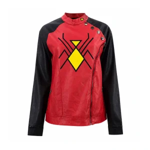 Marvel Spider-Woman Sidezip Leather Jacket